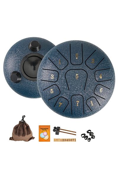 Choice Navy Blue 6 Inchs Miwayer Steel Tongue Drum 6 Inch 11 Notes Hollow Drum Music Drum Ethereal Drum Yog