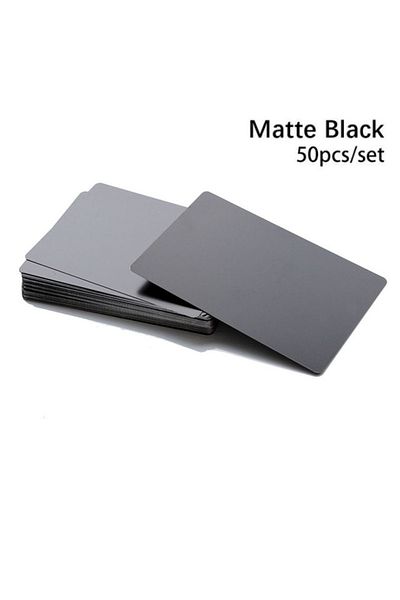 Choice 50pcs Matter Black Metal Business Cards Color Metal Business Cards Diy Engraving Diy Card Office Sup
