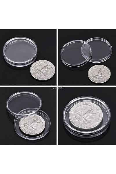 Choice 30mm 100pcs Clear Coin Capsule Holder Case 27mm 30mm Transparent Collectable Coin Storage Box For Co