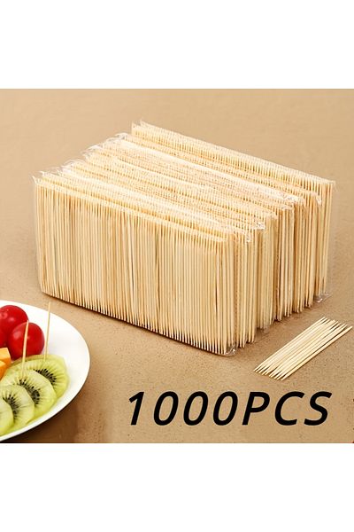 Choice 1000PCS Disposable Double Headed Toothpicks Natural Bamboo Floss Home Kitchen Restaurant Hotel Po...
