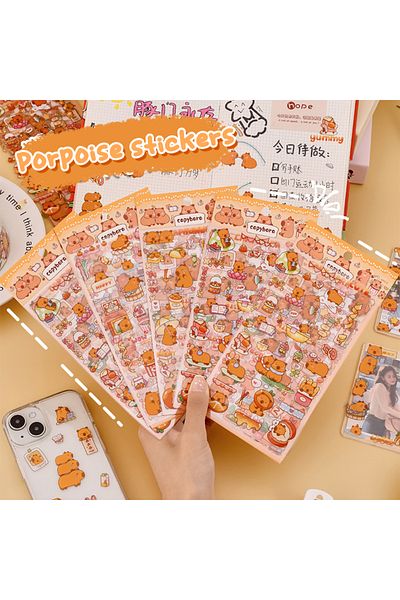 Choice Onesize 6pcs Kawaii Capybara Stickers Cartoon Stickers Hand Account Album Diary Decoration Stickers