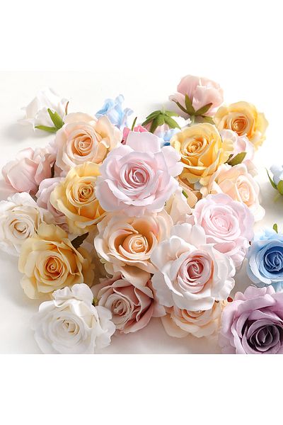 Choice 5/10pcs Silk Rose Artificial Flower Head Scrapbooking Home Wedding Wall Decoration Christmas DIY ...