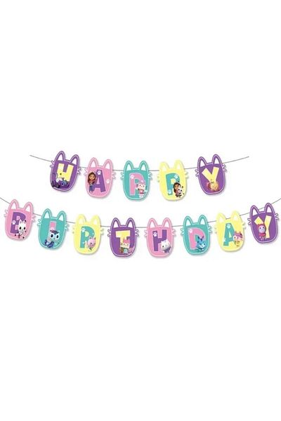 Choice 15pcs Banner Disney Children's Birthday Party Decorative Products Gabby Doll House Theme Flag Pullin
