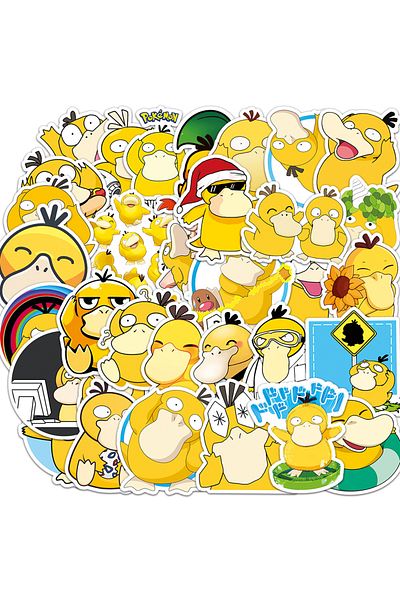 Choice 50pcs 10/30/50pcs Kawaii Anime Pokemon Psyduck Stickers Cute Cartoon Graffiti Decal Diy Phone Water
