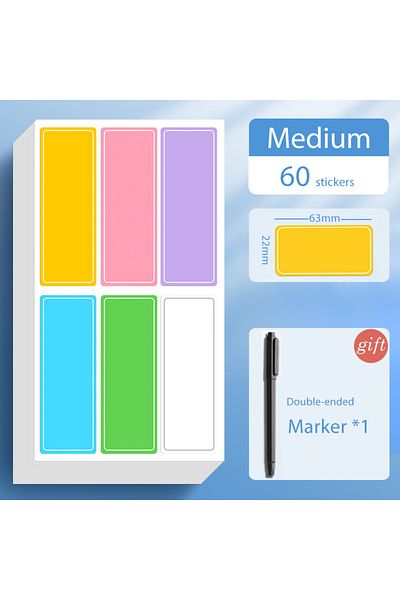 Choice Medium Waterproof Colorful Self Adhesive Assorted Stickers Removable Label Stickers Name Tag Bottle