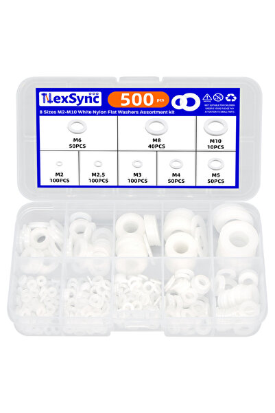Choice 500 قطعة/صندوق M2 M2.5 M3 M4 M5 M6 M8 M10 بلاستيك أبيض نايلون غسالة فا...