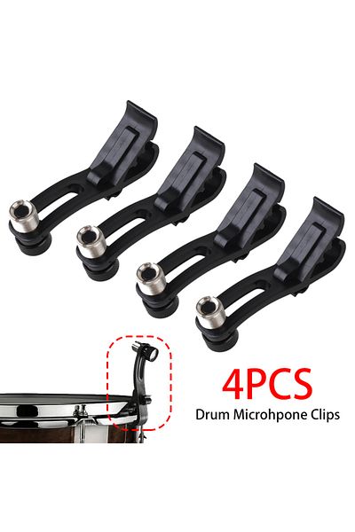 Choice Black 4pcs Drum Microphone Clip Adjustable Mic Clamp Holder Stand Drum Rim Mount Clamp
