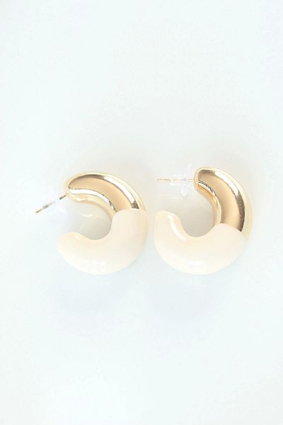 Clariss Ccb Cream Gold Double Color Earrings