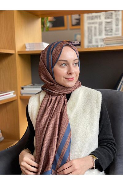 Sima Indigo Sima F Pattern Imported Wool Shawl
