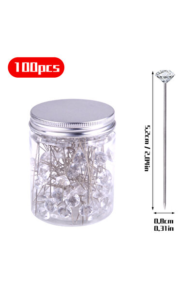 Choice 52 مم 100 قطعة Kraball 50/100 قطعة إبر تحديد المواقع برأس ماسي ودبابيس خياطة ودفع مستقيم لـ