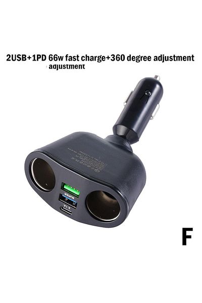 Choice شاحن سيارة F Qc3.0 12 فولت / 24 فولت محول طاقة مزدوج USB مقبس ولاعة سجائر للسيارة من النوع c Qc3.0 2.4 أمبير أزرق.