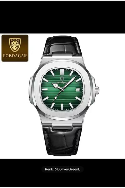 POEDAGAR New Patekss Luxury Men's Wristwatch with Leather Cord Arrival for 25 Years