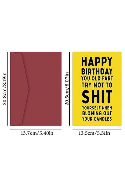 Choice 20.8x13.7x0.2cm Birthday Card 1pcs, Funny Happy Birthday Card,anniversary Year Old Card,happy Birthd