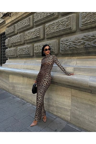 Kokosh moda Rochie de damă cu mânecă lungă cu model din microțesătură