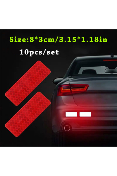 Choice Red 10pcs/set Car Bumper Reflective Safety Strip Stickers Car Reflecti...