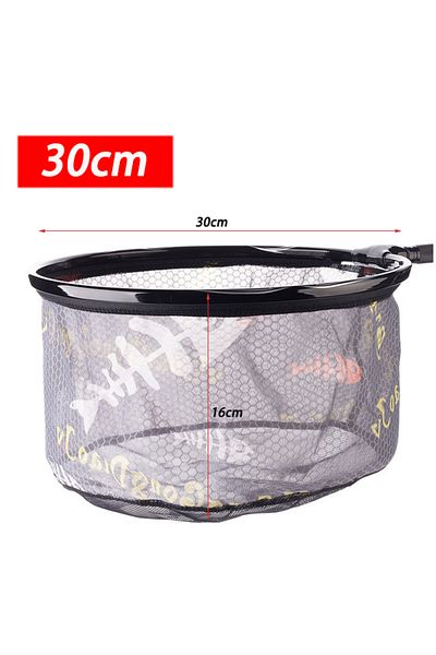 YUNCONG 30cm Fishing Net Head Carbon Anti-hook Fishing Net Ultra Light Titanium Alloy Solid Deepening Fishin