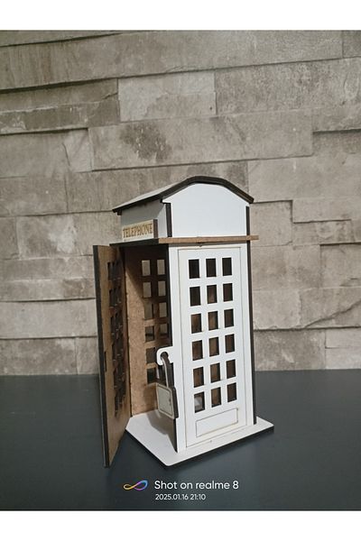 Penguen White Color Piggy Bank Telephone Booth