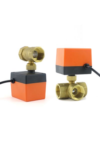 Choice 1/2" Ac220v Two-way 3 Wire - 2 Point Dn15/20/25/32 Ac220v 12v Two/three-way Brass Electric Ball Valv