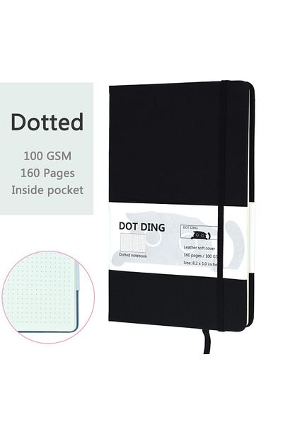 Choice A5 A123-black-a5 A5 Dotted Notebook Cloth Hardcover 100 Gsm Paper Planner Diary Notepad Journal Stud