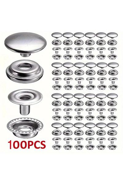 Choice 15mm 100pcs Stainless Steel Canvas Snap Fastener Kit Snap Fastener, Used For Boat Cover, Sewing Leat