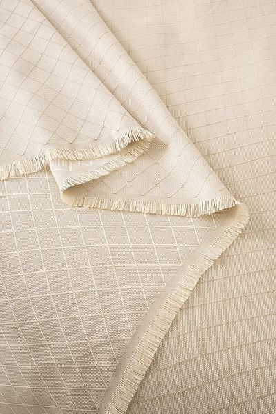 Denizli Concept Set dublu bej Lapis Pique - Cuvertură de pat 100% bumbac cu model geometric - Cu cearșaf