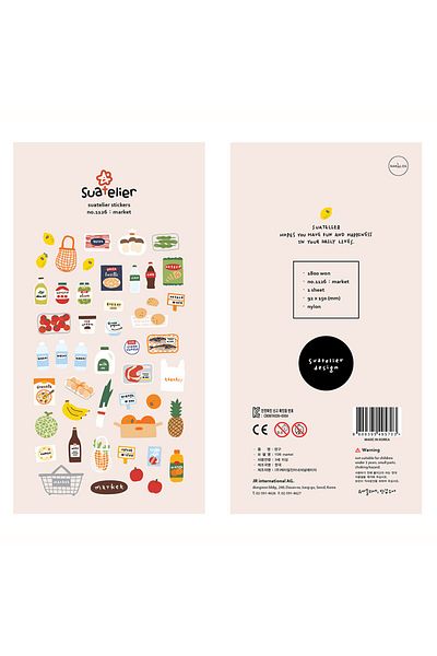 Choice Market Korean Import Suatelier Kawaii Daily Life Food Animals Cute Stickers Scrapbooking Diy Journal