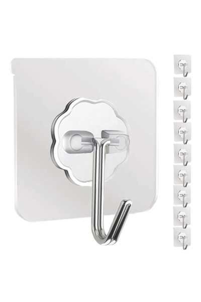 Choice 10 قطع من خطافات الحائط المقاومة للماء والزيت، خطافات لاصقة للمطبخ والحمام وباب الدش والجدار الخارجي