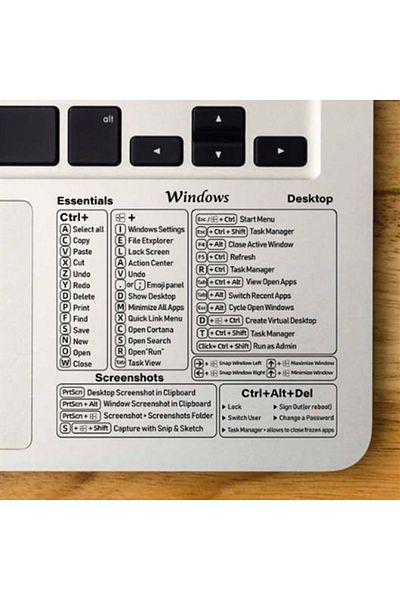 Choice ملصقات اختصارات لوحة المفاتيح لنظام التشغيل Windows قطعة واحدة/3 قطع لنظام التشغيل Word وExcel وWindows وMac وOsGet Graphics لأجهزة الكمبيوتر المحمولة
