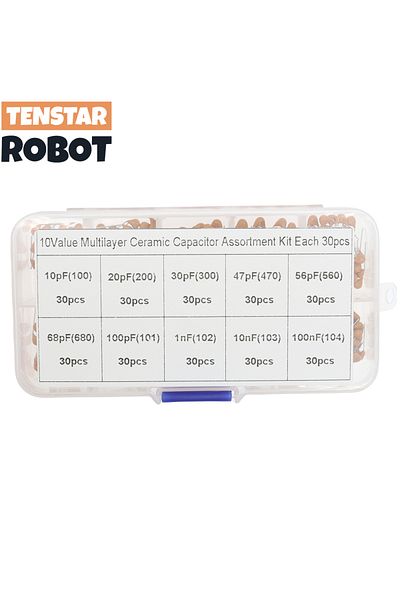 Choice 300pcs 10value 50v 10pf 20pf 30pf 47pf 56pf 68pf 100pf 1nf 10nf 100nf Multilayer Ceramic Capacito...