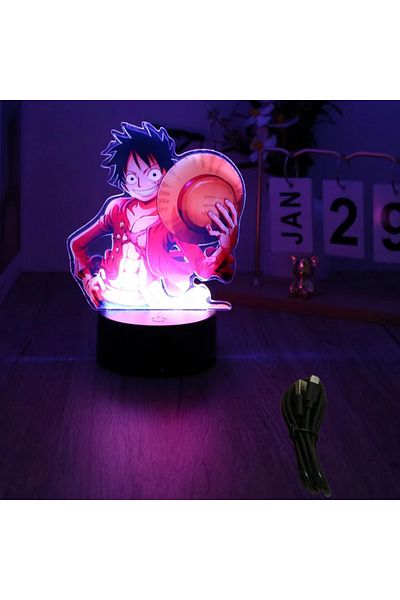 Choice Usb B7-luffy 38 Actions Figure One Piece Luffy Zoro Anime Figures 3d Lamp Pvc Action Collection Mode