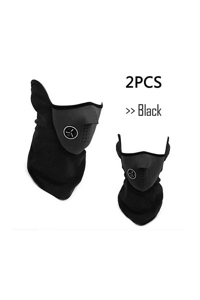 Choice Black 2pcs New Winter Motorcycle Fleece Thermal Face Mask Balaclava Windproof Keep Warm Riding Face