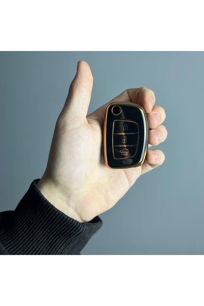 LUXE AKSESUAR Μαύρο χρώμα με θήκη σιλικόνης, συμβατό με αυτοκίνητα Hyundai I2...