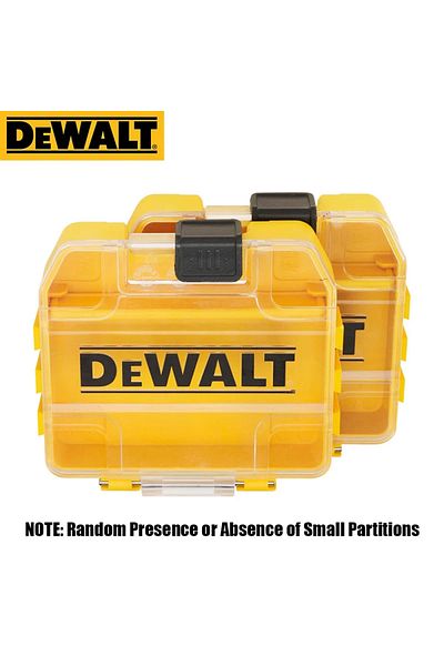 Choice صندوق تخزين ملحقات الأدوات Tstak الأصلي من Dewalt، قطعتان صغيرتان باللون الأصفر، حامل لقمة المثقاب