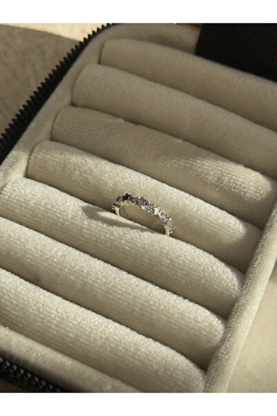 KİLİGİSTANBUL Gümüş Renk, Ayarlanabilir Mini Yıldızlar Yüzük