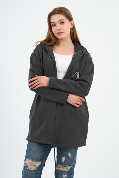 ALEXANDERGARDI Hooded Shoulder Detailed Long Cardigan