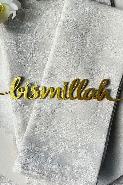 iwa concept Bismillah Written Metal Napkin Ornament - Ramadan Concept