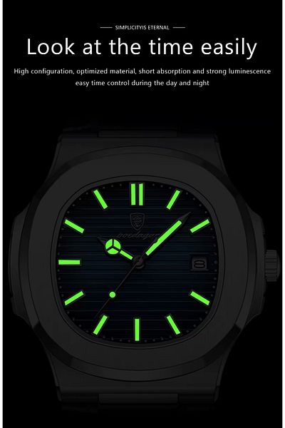 POEDAGAR New Patekss Luxury Men's Wristwatch with Leather Cord Arrival for 25 Years