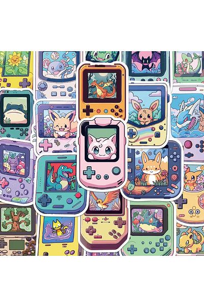 Choice 50pcs 50pcs Kawaii Cartoon Game Console Pokemon Graffiti Stickers Cute Anime Decals Kids Toy Diy Lap