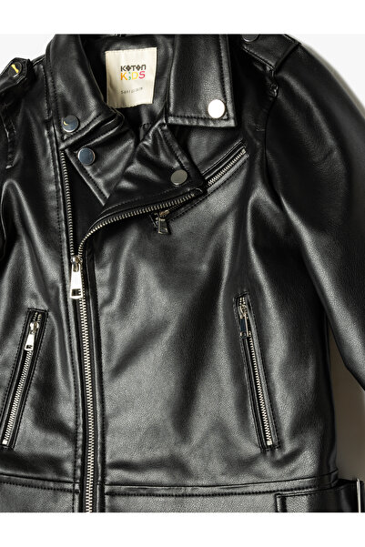 Koton Műbőr motoros dzseki cipzáras zsebrészlettel