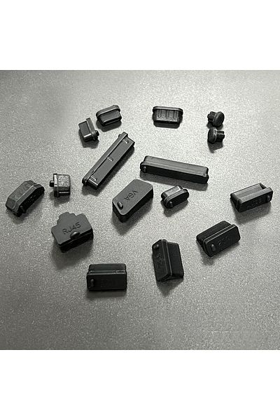 Choice سدادة سيليكون مضادة للغبار بمنفذ USB للكمبيوتر المحمول باللون الأسود، 16 قطعة، سدادة غبار للكمبيوتر المحمول بمنفذ USB