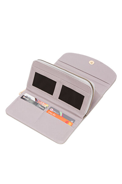 Newish Polo Women's Gray Faux Leather Card Holder and Wallet