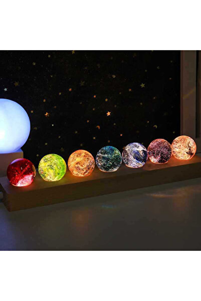 Choice كرة نجمية زجاجية ملونة خيالية طويلة القاعدة كوكب مضيء كرة كواكب علم ال...