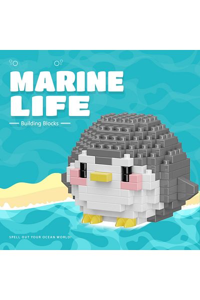 Choice No Box 7268 New Marine Life Series Building Blocks Turtle, Beluga, Seahorse, Crab, Octopus, Shark, C