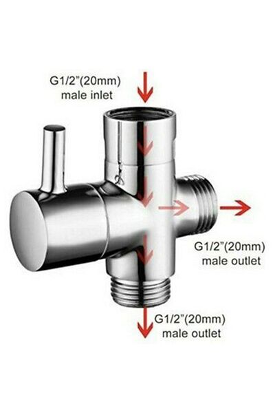 Choice White G1/2in 3 Way Diverter Valve T-adapter Converter For Shower Brass Water Tap Connector Bathroom