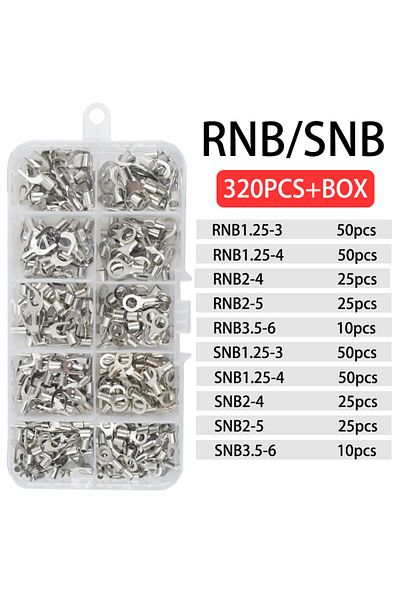 Choice 320pcs-mixed-box 320pcs-mixed-box 320pcs/box 10 In 1 Terminals Non-insulated Ring Fork U-type Brass