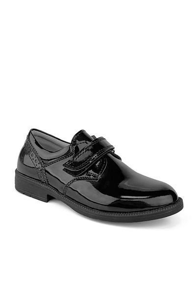 Cici Bebe Ayakkabı Patent Leather Boys' School Shoes - Velcro and Black