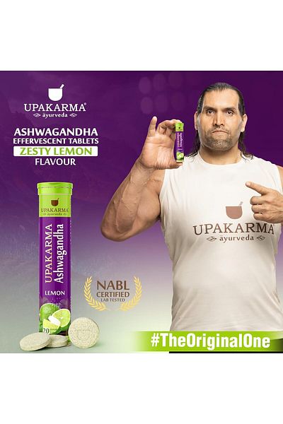 Upakarma Ashwagandha Lemon Flavour Effervescent Tablets 20