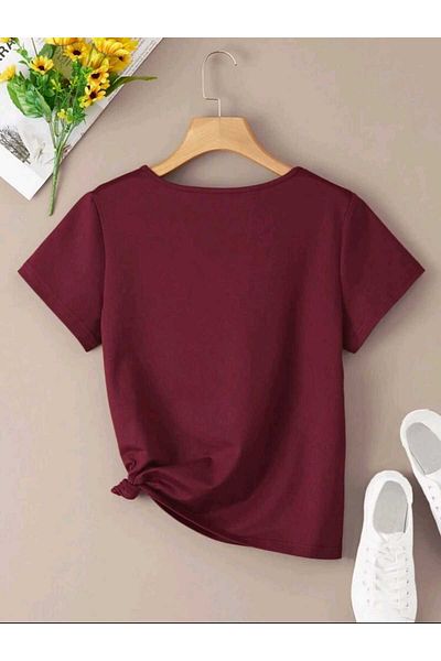 FAVORİST Tricou de damă cu decolteu în V - Îmbrăcăminte de vară cu croiala normală