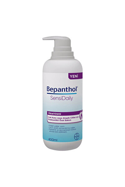 Bepanthol Sensidaily Pompalı Vücut Kremi 400 ml l Çok Kuru veya Atopik Ciltler İçin Prebiyotikli Özel Formül