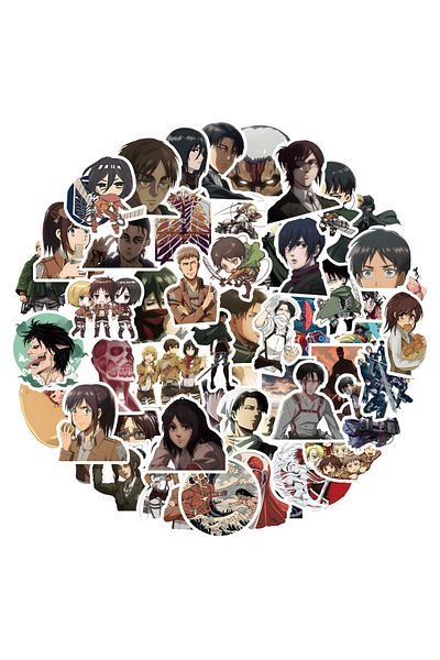 Choice 50pcs 10/30/50pcs Attack On Titan Cartoon Stickers Anime Cool Waterproof Decal Graffiti Stationery L